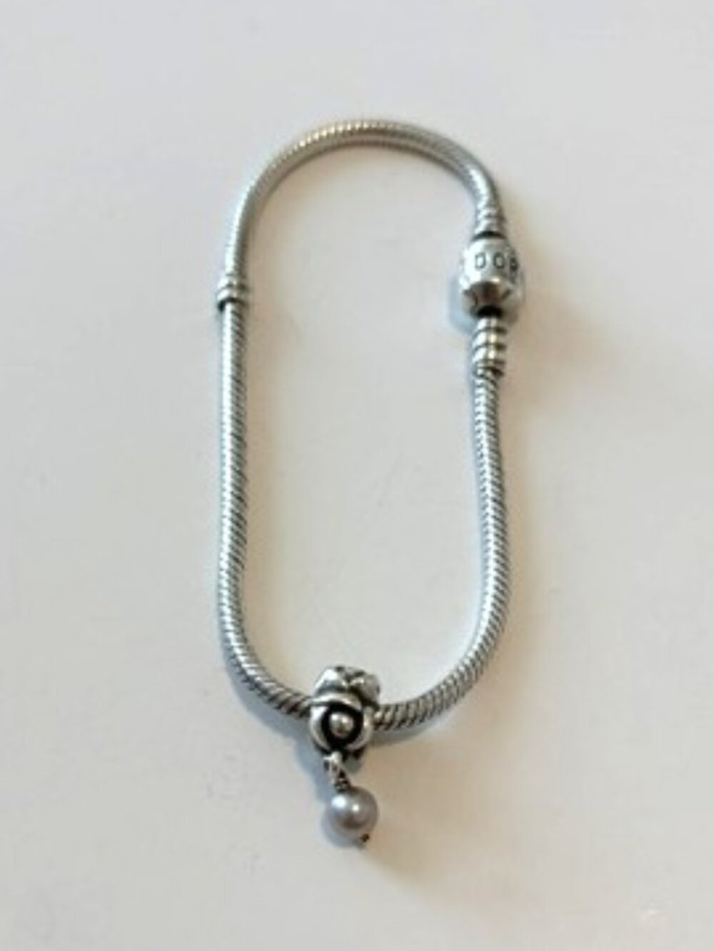 Pandora Sterling Silver Charm Bracelet (7.5 Inches) with Flower Charm